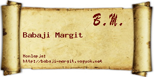 Babaji Margit névjegykártya